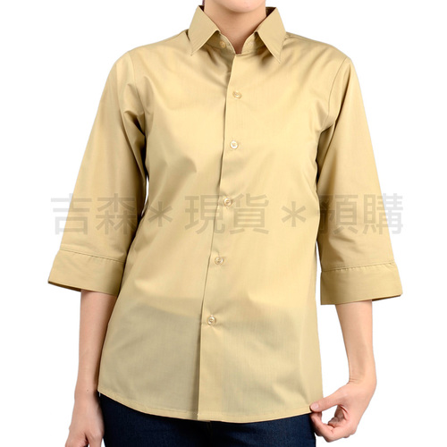 素色襯衫-卡其